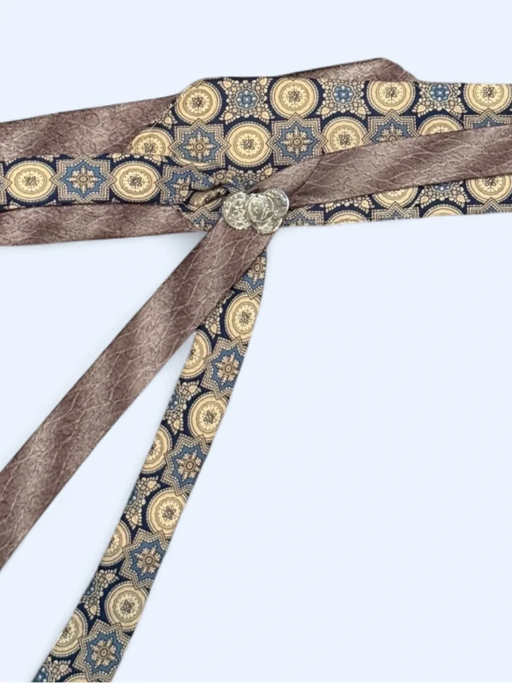 Upcycled Silk Necktie Belt Vintage Pierre Cardin Tie Art Deco Hidden Pocket Chic
